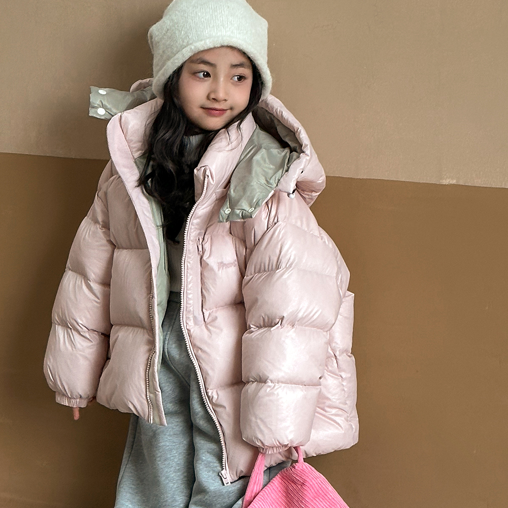 女童羽绒服外套三防免洗连帽上衣