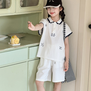 女童短袖套装夏装2026新款韩国童装初中生女大童夏季巨好看两件套