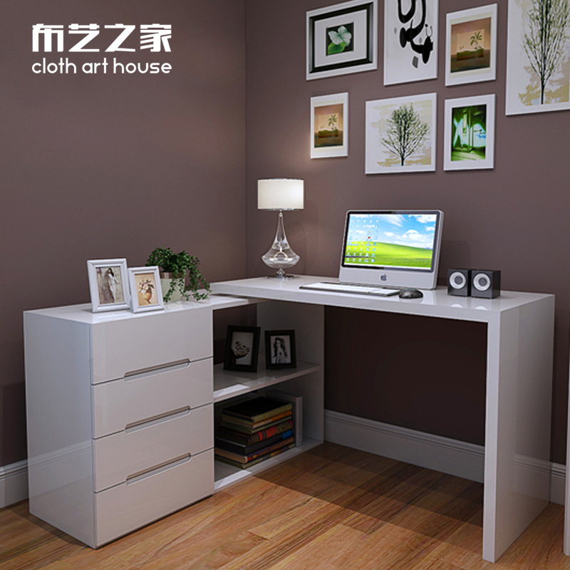 烤漆电脑桌简约现代 旋转台式电脑桌家用办公桌转角笔记本写字台