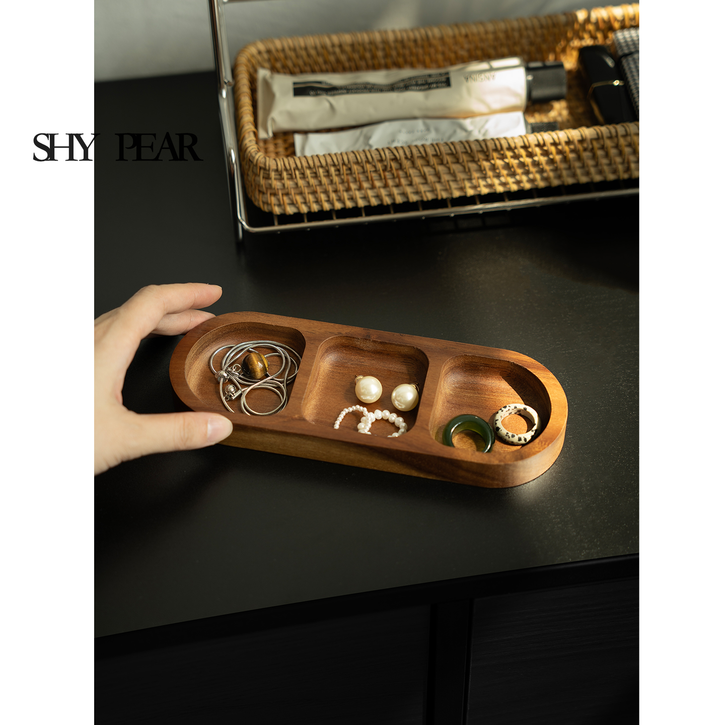 shypear木质饰品小杂物收纳盘