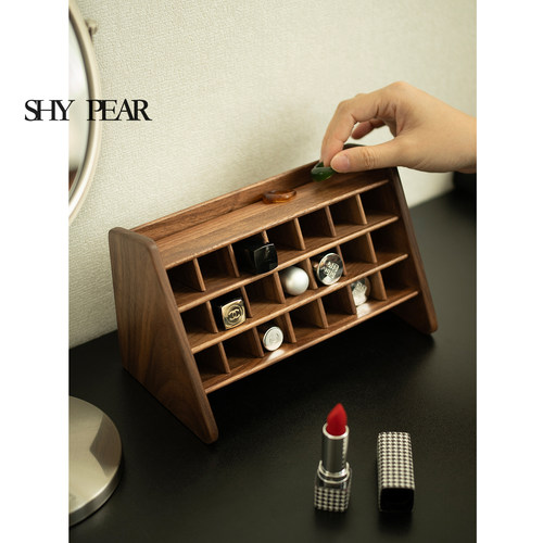 shypear羞梨胡桃木口红收纳盒