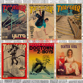 复古牛皮纸海报装 滑板少年 极限运动 饰墙画壁画536