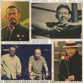 影视明星姜文 葛优电影海报复古牛皮纸装 饰墙画壁画412