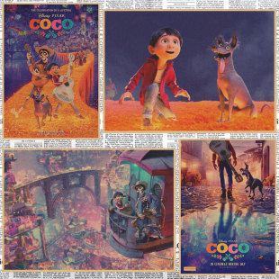 寻梦环游记CoCo 动漫复古牛皮纸海报 装饰墙画壁画327