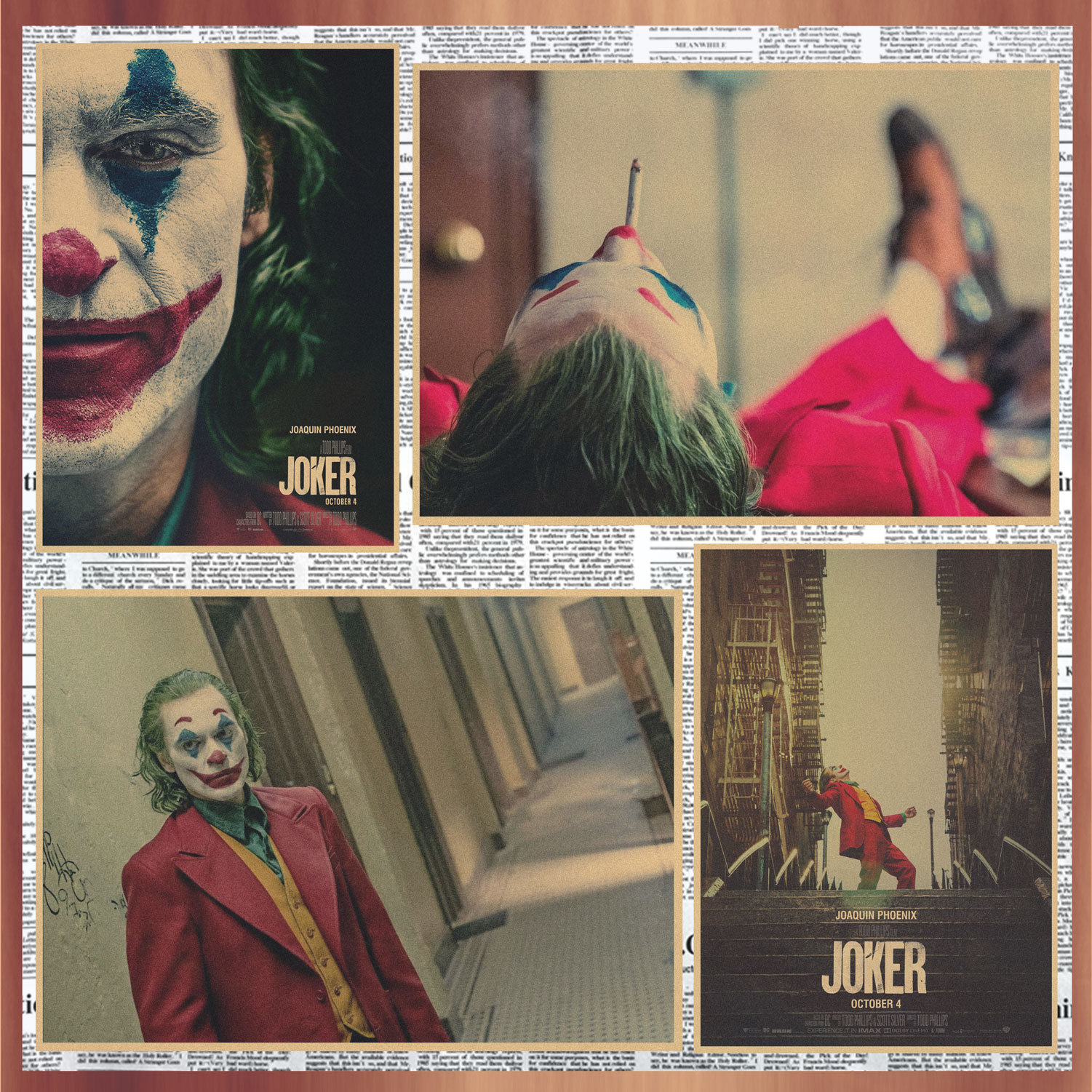 小丑Joker 电影海报 酒吧咖啡厅复古牛皮纸装饰墙画壁画340图片