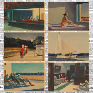 Edward Hopper爱德华霍普风景名画海报复古牛皮纸装饰墙画壁画354