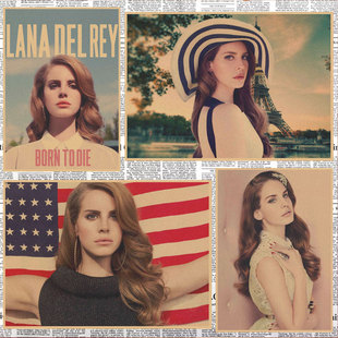 欧美音乐明星 Lana Del Rey 拉娜德雷海报复古牛皮纸装饰墙画363