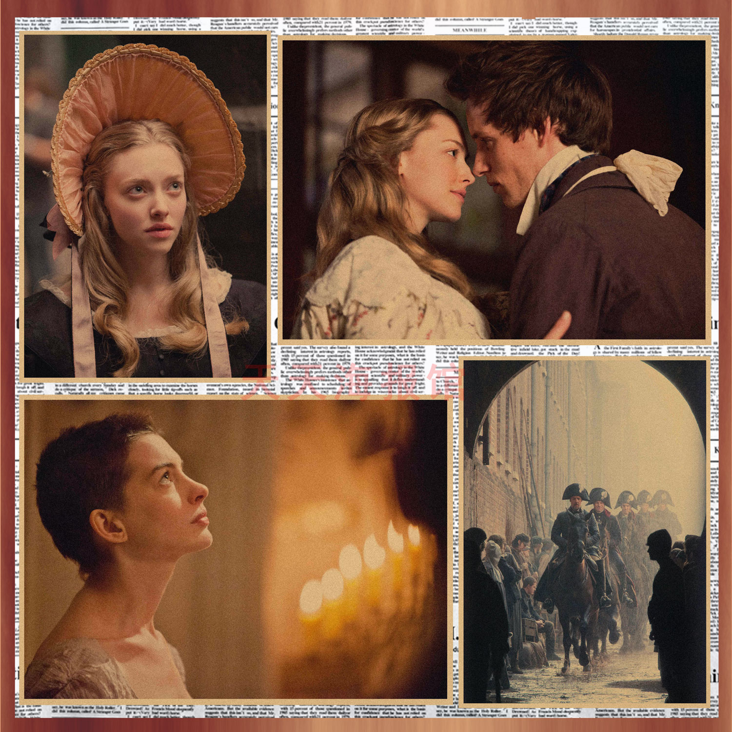 经典电影 悲惨世界 海报 安妮海瑟薇复古牛皮纸装饰墙画壁画506