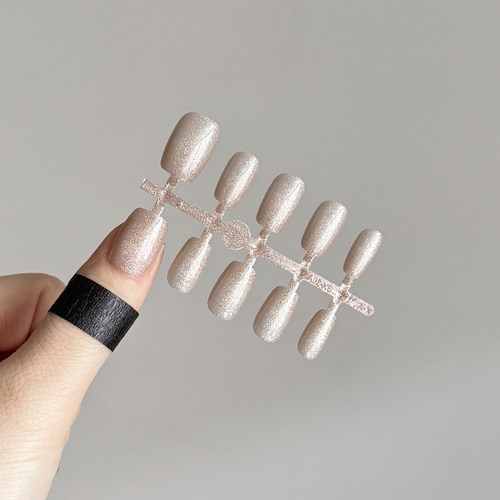 SSS穿戴甲超短梯美甲光疗甲黑洞猫眼追光爆闪银河裸肤白棕 小短甲