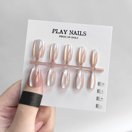 穿戴甲 超美显白美甲纯欲可爱光疗甲 仙女猫眼超短梯杏仁 小短甲