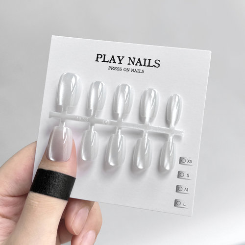 穿戴甲 超美显白美甲纯欲可爱光疗甲 磨砂猫眼超短梯 小短甲