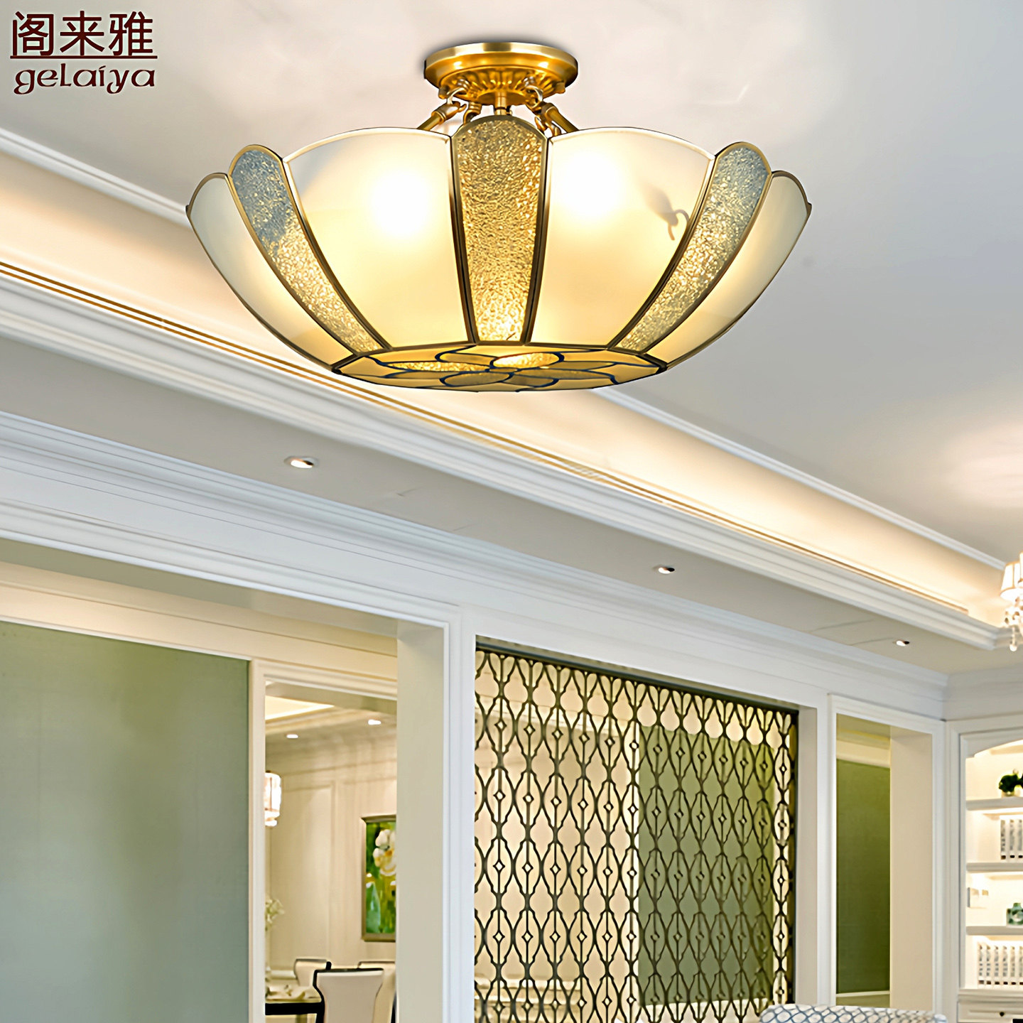 美式风婚房温馨浪漫复古主卧室灯