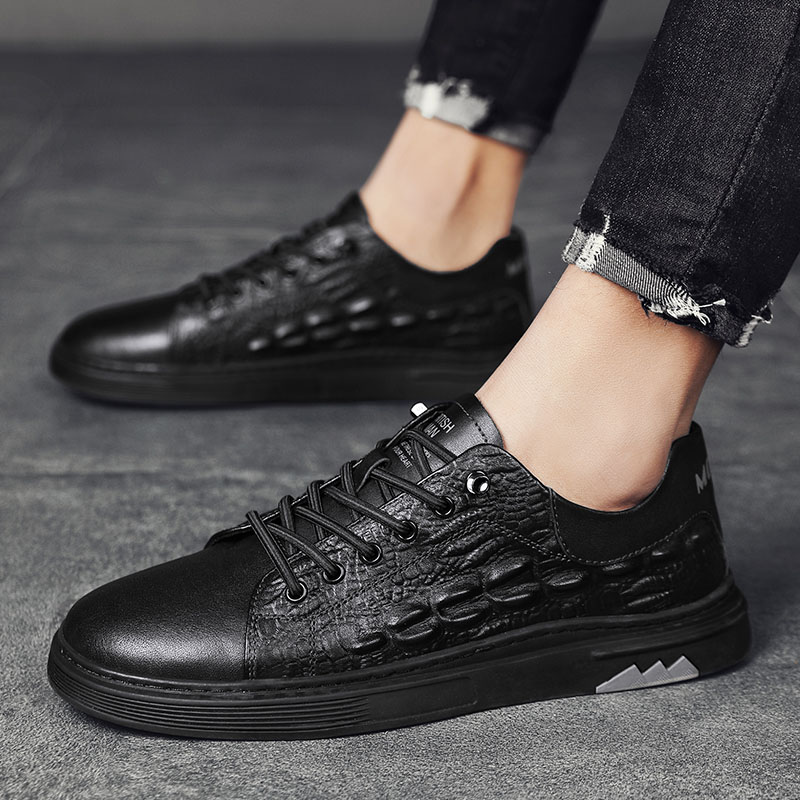 头层牛皮板鞋欧洲站时尚韩版男鞋