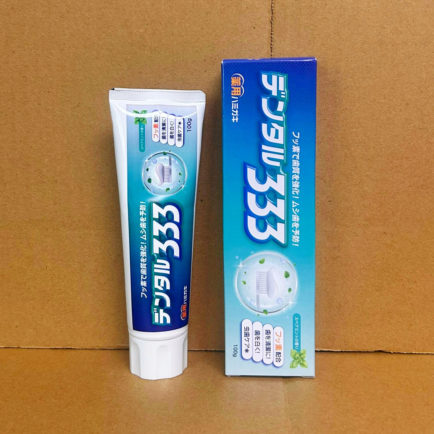 日本333氟素薄荷牙膏口气清新去牙渍牙黄防蛀 100g