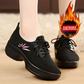 老北京布鞋 广场舞蹈鞋 软底加绒跳舞鞋 秋冬新款 中跟超轻保暖妈妈鞋