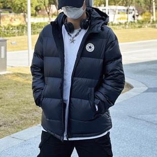 MCJ213 Converse 连帽保暖外套 黑色短款 023 匡威运动羽绒服男款