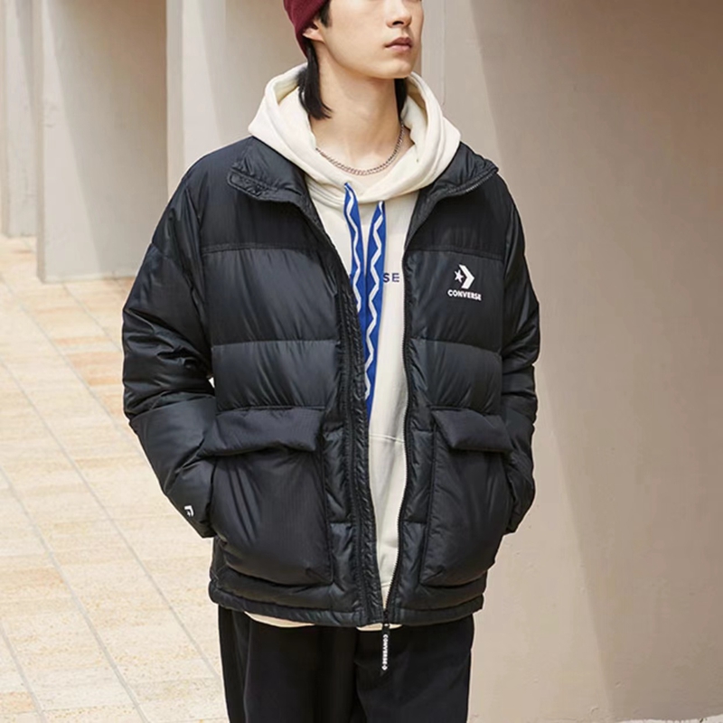 匡威保暖立领短款男女同款羽绒服