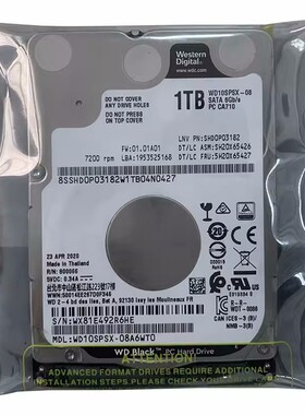 全新2.5寸WD西部数据7200转企业级1T黑盘笔记本电脑硬盘WD10SPSX