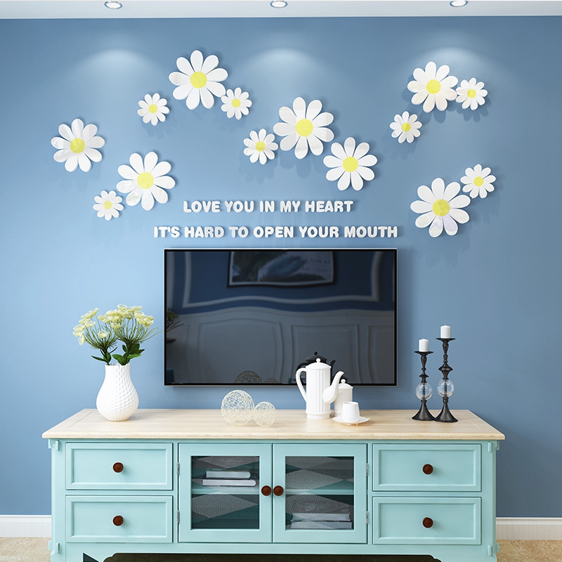 创意3d立体墙贴画卧室床头客厅沙发电视背景墙面装饰贴纸温馨自粘