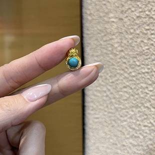 纯铜镶嵌菱镁矿吞金兽diy配件编织手绳项链文玩时尚配饰品隔珠