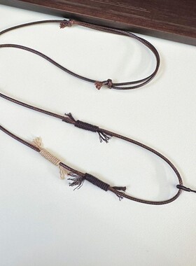 蜡皮绳吊坠手工编织挂绳项链男女挂脖玉佩玉坠挂件绳子可调节简约