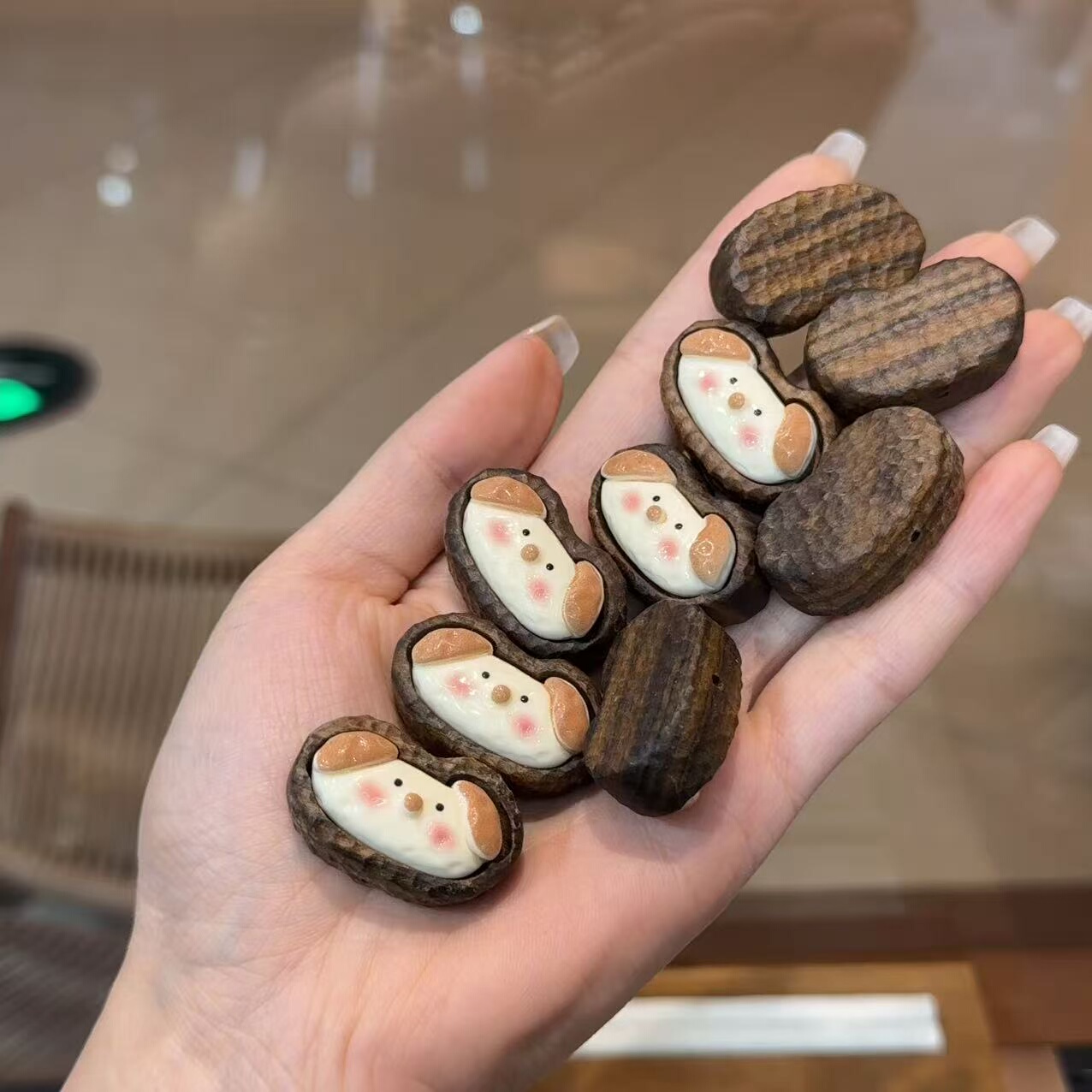 芭比檀沉香镶嵌卡通小熊diy配件编绳手链项链挂件手串文玩配饰品