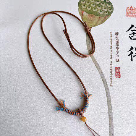蜡皮绳diy项链编织手工唐卡吊坠毛衣链民族风挂绳百搭唐卡壳