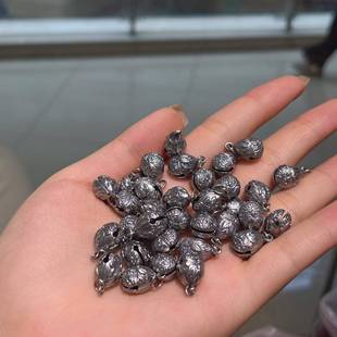 三七银莲花水滴铃铛diy手工配件编手绳手链串珠挂件手串文玩饰品