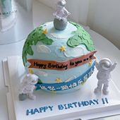 男生蛋糕广州同城送 男士 花梵日记 太空人宇航员主题生日蛋糕