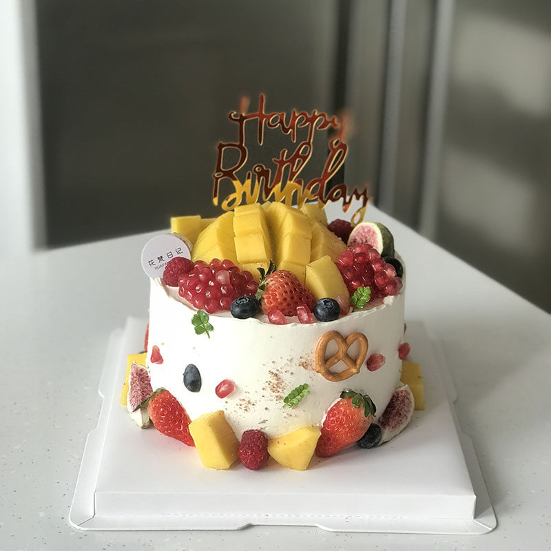 花梵日记  动物奶油简约水果生日蛋糕送朋友同事广州深圳同城配送