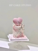 花梵日记ins风简约粉色爱心生日蛋糕广州佛山同城配送上门