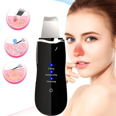 Ultrasonic Skin Facial Scrubber Face Vibrating Peeling Beaut