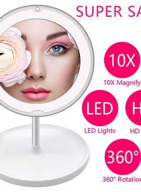 10X Magnifying LED Light Makeup Mirror Lamp Magnifier Batter