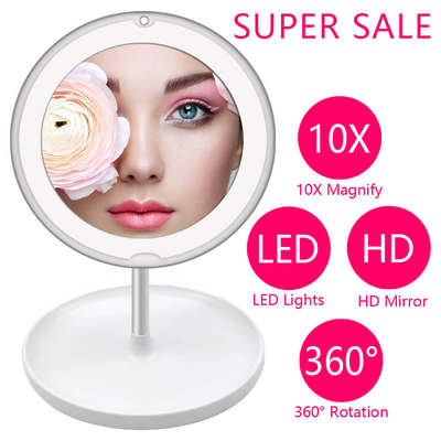 10X Magnifying LED Light Makeup Mirror Lamp Magnifier Batter