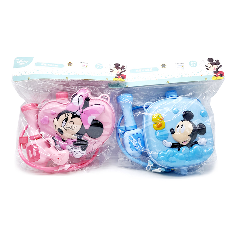 迪士尼米奇米妮爱莎卡通背包水枪玩具喷水枪抽拉式滋泚水枪大容量