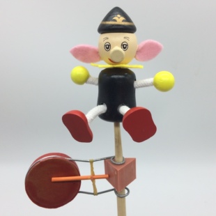 包邮木制木头人偶摇摇鼓开心木偶手摇鼓地摊庙会儿童玩具热卖爆款