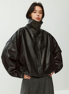 VIVIDINI 休闲女士百搭单皮皮衣