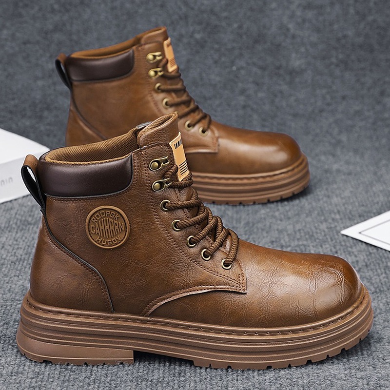 泉州马丁靴男士高帮工装机车靴英伦风男靴厚底休闲皮靴秋冬季2025
