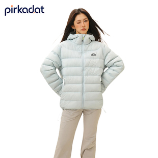 PIRKADAT美式90白鸭绒排骨连帽羽绒服男冬季情侣cleanfit羽绒服