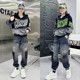休闲运动两件套 字母印花连帽卫衣复古时尚 牛仔套装 女2026春秋新款