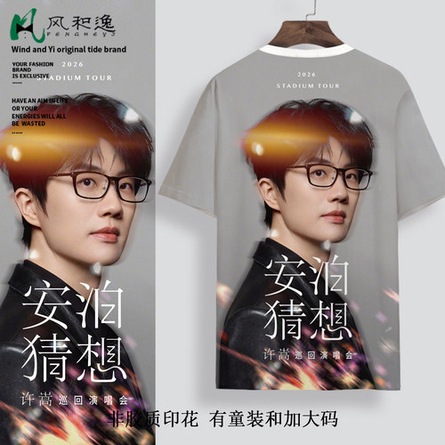 2026安泊猜想演唱会周边短袖T恤许嵩粉丝应援服速干圆领纪念半袖