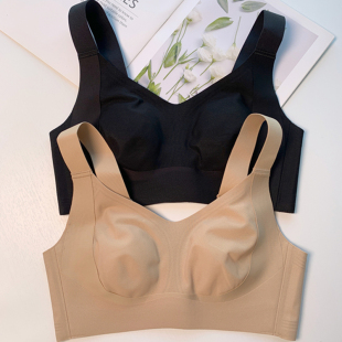 大胸显小粉底液文胸无钢圈超薄女士内衣女无痕隐形收副乳防外扩