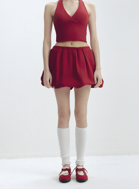 LOUD EYES 2025夏季新款时尚云朵针织半裙带内衬花朵裙运动百搭