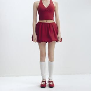 时尚 LOUD 新款 2025夏季 云朵针织半裙带内衬花朵裙运动百搭 EYES