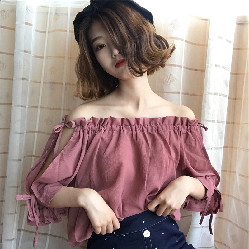ÏÄ×°Å®×°º«°æ¿íËɰٴîϵ´ø³éÉþ¶¼çÒ»×ÖÁìÑ©·ÄÉÀ¶ÌÐäÐÝÏгÄÉÀÉÏÒÂ