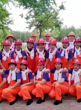 工人背带裤合唱服咱们工人有力量演出服石油纺织工人舞蹈表演服装