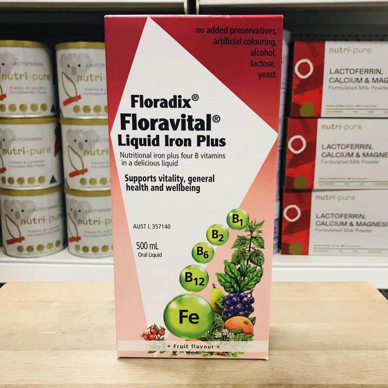 澳洲Floradix铁元进口孕妇女性口服液平衡气血膳食补充葡萄糖酸