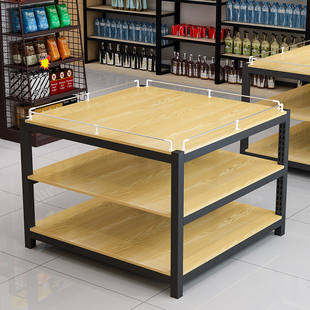 超市牛奶堆头展示架饮料促销台陈列架钢木货架加厚礼品盒洗化地堆