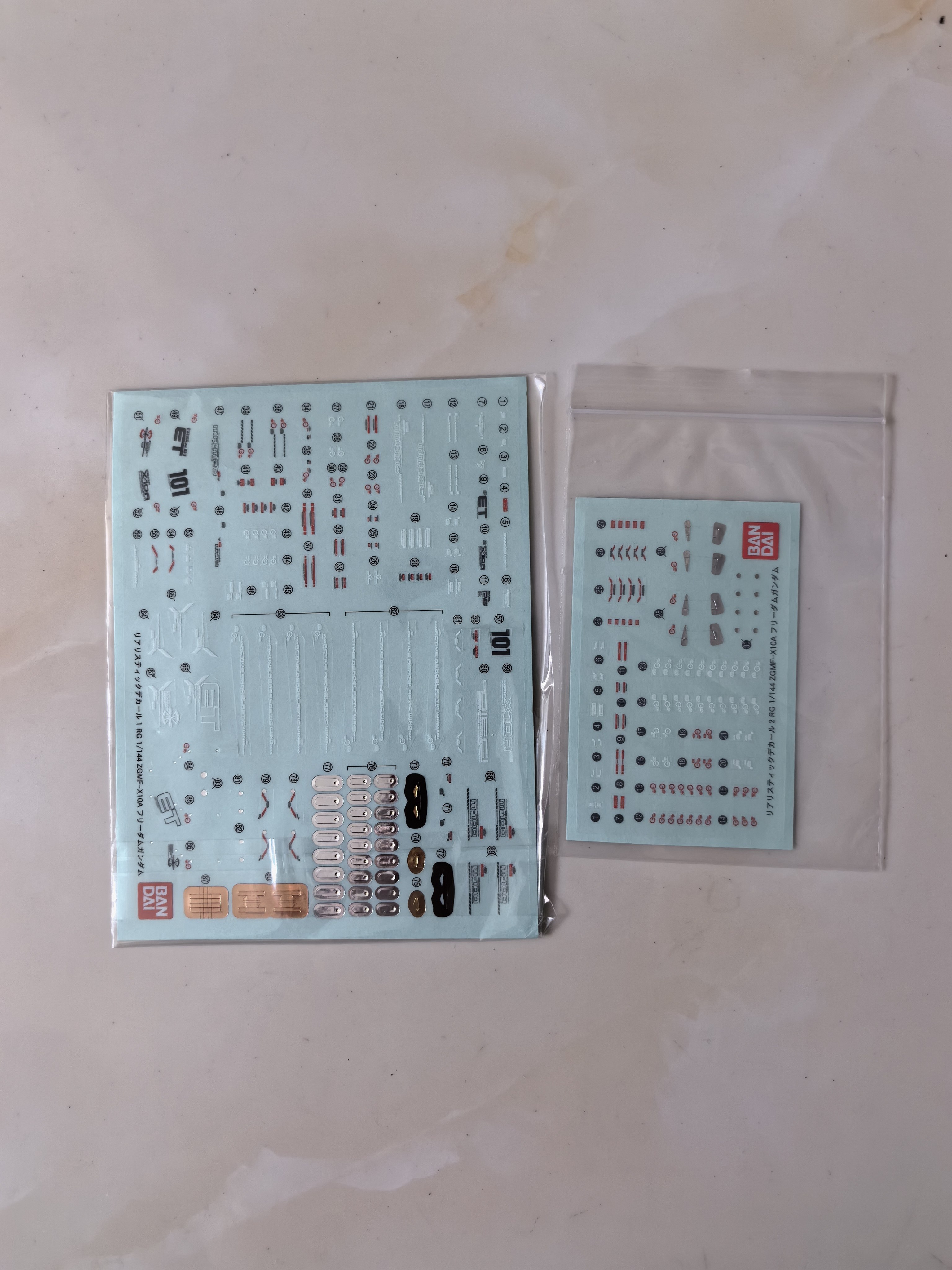 万代 RG自由 05 自由高达 1/144 敢达 拼装模型 配件 原装贴纸图片