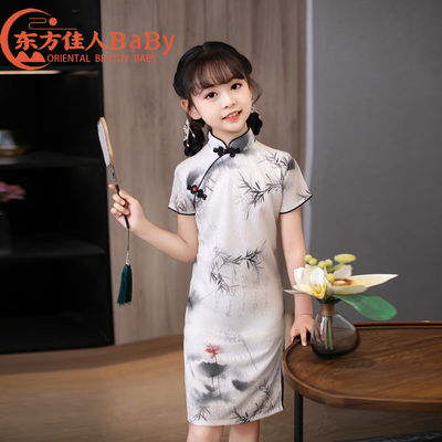 旗袍女童2025新款儿童夏季高级感女式新中式国风高端修身连衣裙